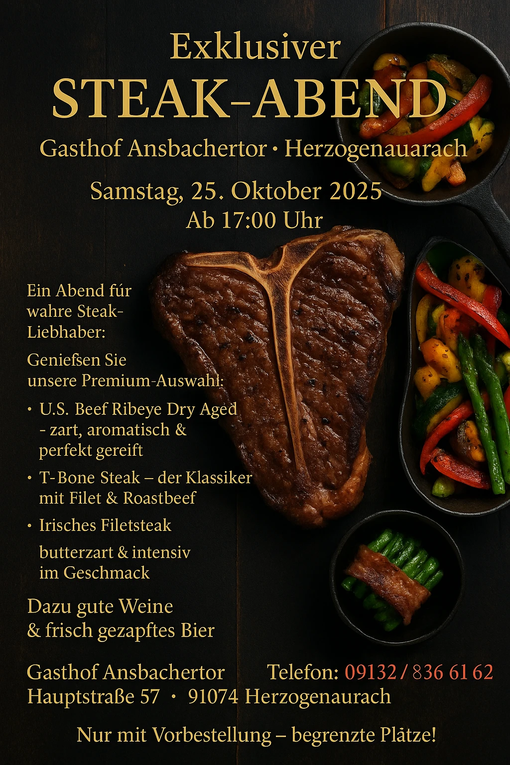 Exklusiver STEAK-ABEND im Oktober